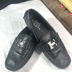 Hermēs black goat skin loafers, used. Size 11 1/2 dress, formal, casual…